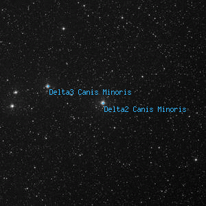 DSS image of Delta2 Canis Minoris