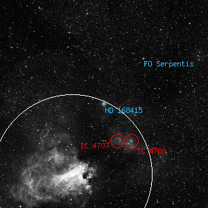 DSS image of HD 168415