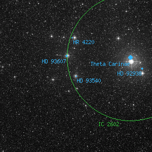 DSS image of HD 93540