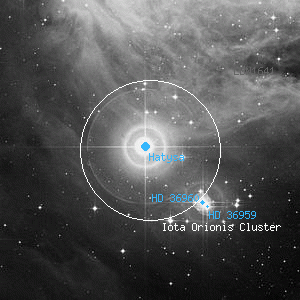 DSS image of Iota Orionis Cluster