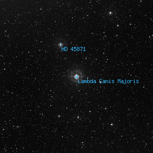 DSS image of Lambda Canis Majoris