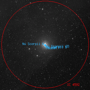 DSS image of Nu Scorpii A
