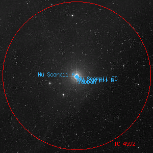 DSS image of Nu Scorpii B