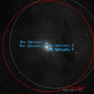 DSS image of Rho Ophiuchi B