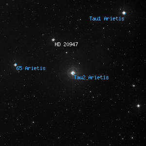 DSS image of Tau2 Arietis