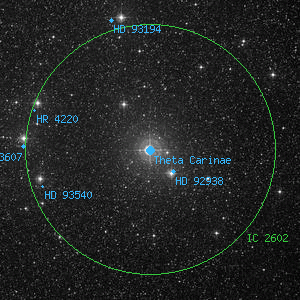 DSS image of Theta Carinae
